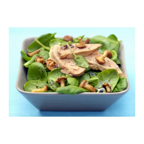 Rókagombás bébispenót saláta libamájjal - libamáj recept